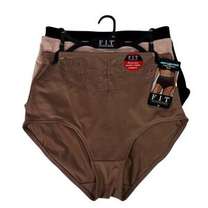 F.I.T. Figure Improving Technology Women’s High Waisted Briefs Sz Medium Pkg/3